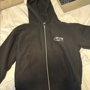 Stussy Black Zip-Up Hoodie